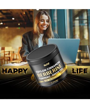 Berberine Supplement. Added Turmeric Curcumin Green Tea & More - Support Heart Health Body Management & Immune System - 90 Capsules for 3 Month Supply - Buy Online on GoSupps.com