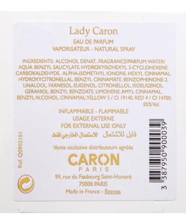Caron Paris Lady Caron Eau de Parfum Spray 3.3 Fl Oz - Buy Online on GoSupps.com