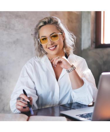 Okany Blue Light Blocking Glasses Women Men Lightweight TR90 Eyeglasses Blue Light Glasses Computer Glasses for Women & Men Orange - Buy Online on GoSupps.com