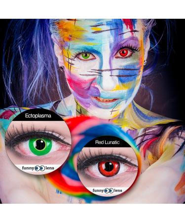 Buy Crazy Fun Red & Black Lunatic Cosplay Contact Lenses - Perfect for Carnival & Halloween | Free Lens Container Included - Buy Online on GoSupps.com