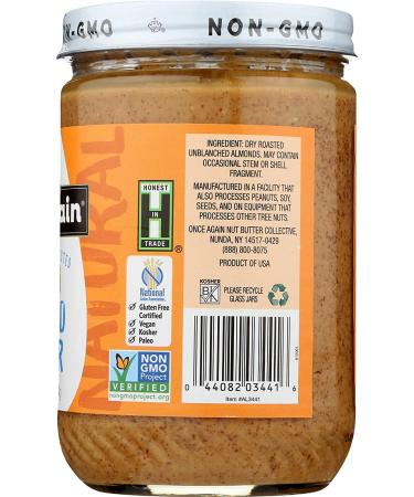 Once Again Natural Creamy Roasted Almond Butter - Unsweetened & Salt-Free - 16 oz - Buy Online on GoSupps.com