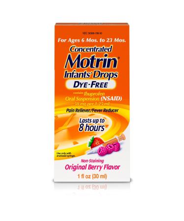 Motrin Infants Concentrated Liquid Medicine Drops with Ibuprofen, Berry, 1 fl. oz