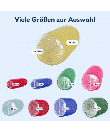 Buy Ponik's Self-Adhering Hair Roller Curlers Set - 12 Yellow 32mm Curlers for Perfect Curls - Buy Online on GoSupps.com