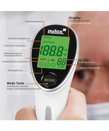 Pulox 2-in-1 Infrared Thermometer | Fever & Surface Thermometer for All Ages - Fast Shipping Worldwide - Buy Online on GoSupps.com