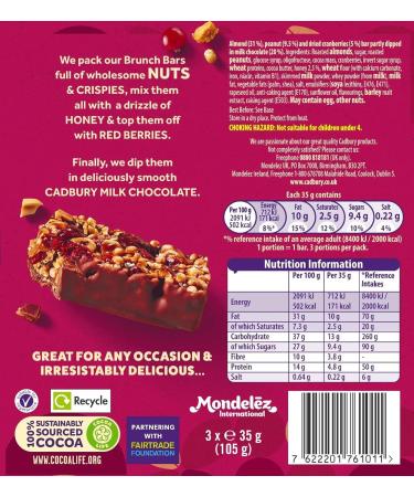 Cadbury Nuttier Cranberry Almond & Peanut Chocolate Bar 105g - Buy Online on GoSupps.com