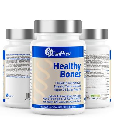 CanPrev Healthy Bones 120 V-Caps 40-Day Supply - Chelated Cal-Mag 2:1 with D3 K2 and Essential Trace Minerals for Bone Health - Includes Zinc Bisglycinate Boron Manganese - Support Bones and Teeth 120 count (Pack of 1) - Buy Online on GoSupps.com