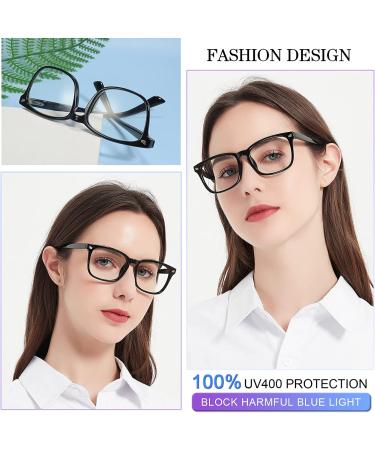 MARE AZZURO Women's Blue Light Blocking Reading Glasses 2.75x - Square Readers with Blue Light Lens for Anti-Glare Protection - Black - Buy Online on GoSupps.com