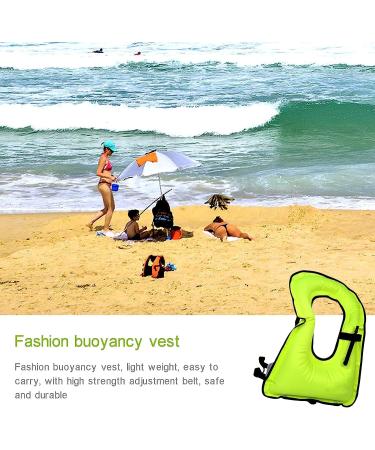 DOSURBAN Inflatable Snorkel Vest for Adults & Kids - Adjustable Safety Vests for Diving, Snorkeling, Swimming & Surfing, Green - Up to 200 lbs Loading - Buy Online on GoSupps.com