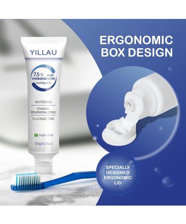Hydroxyapatite Toothpaste Nano Hydroxy 7.5% Fluoride Free for Sensitive Teeth Enamel Protection Dent Whitening Remineralizing Nano Hydroxyapatite Toothpaste Dent Protection Fresh Breath - Buy Online on GoSupps.com