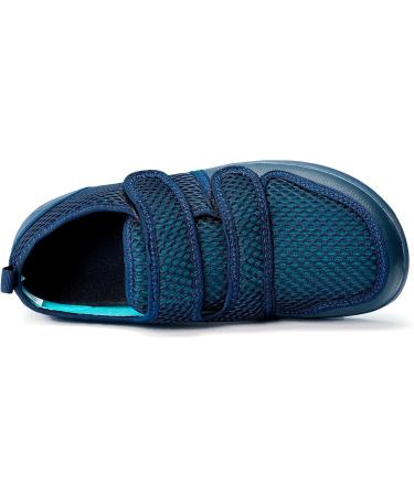 Sisttke Diabetic Shoes for Women Men - Adjustable Arthritis Edema House Slippers for Swollen Feet - Extra Wide 8.5 Women/7.5 Men - Dark Blue - Buy Online on GoSupps.com