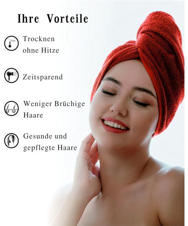 Kirman Premium Haarurban Towel - 100% Cotton Quick-Drying Turban for Short & Long Hair - Cinnamon Brown 1 Piece - Buy Online on GoSupps.com