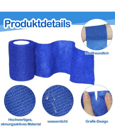 Aurorayer 8 Rolls Self-Adhesive Sport Bandage 7.5cm x 4.5m - Elastic Vet Wrap for Pets & Horses - Blue - Buy Online on GoSupps.com