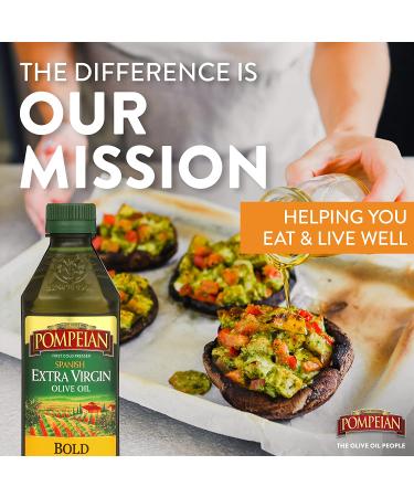 Pompeian Spanish Bold Extra Virgin Olive Oil 16 Fl Oz - First Cold Pressed with Strong Fruity Flavor - Ideal for Dipping and Drizzling - Buy Online on GoSupps.com