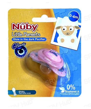 Orthodontic Night Pacifier for Baby Girls 0-6 Months | Oval Bow Tie Glow in the Dark Silicone Teat - Pink - Buy Online on GoSupps.com