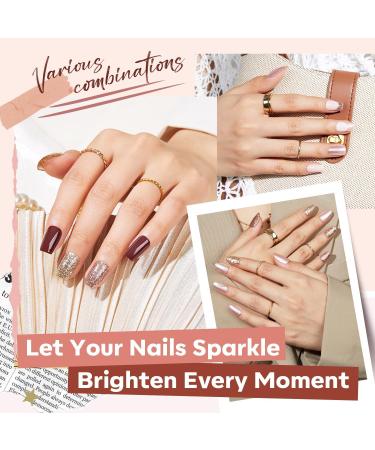 Modelones Nail Polish Set 12 Colors Nude Brown Nail Polish Gold Glitter Autumn Nail Polish Neutral Pink Nail Polish Finger Nail Polish Bulk Manicure Diy Nail Art Salon Home - Buy Online on GoSupps.com