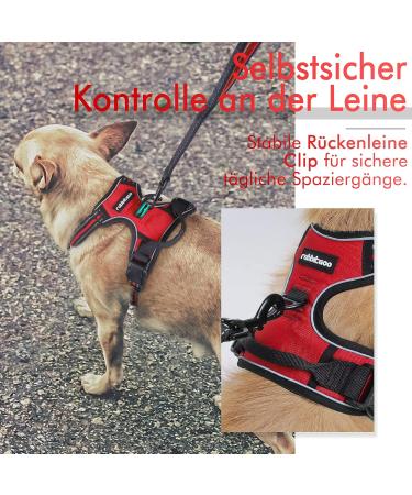 Rabbitgoo Medium Dog Harness - No Pull Adjustable Breathable Safety Guide with Reflective Stripes for Large Dogs - Red (1 Pack) - Buy Online on GoSupps.com