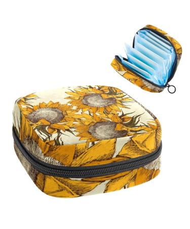 Women's bonds storage pockets Stillpad holder sunflower portable period kit pocket feminine product bag for women girls color3