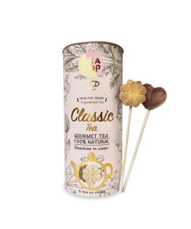 Tea on-a-stick! Classic gourmet tee pattern box (Earl Gray Jasmine Green & English Breakfast Tea) dissolves into water.Classic Tea