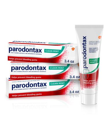 Parodontax Clean Mint Toothpaste For Gum Health, Helps Cavity Prevention, Anticavity And Antigingivitis - 3.4 Oz x 3 Mint 3.4 Ounce (Pack of 3)