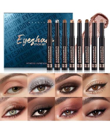  Generisch 2024 Eyeshadow Pencil 8 Colors Multicolor Glitter Eyeshadow Long Lasting High Lightening Powder Vegan (One Size) - Buy Online on GoSupps.com