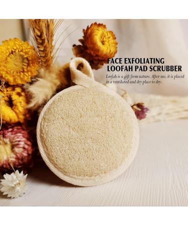Facial Peeling Luffa Pad Scrubber - Soft Foaming Face Makeup Remover Sponge (4 Pack) | Cleans Pores & Blackheads - Brown - Buy Online on GoSupps.com