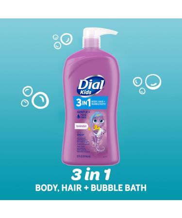 Dial Kids All-in-1 Body + Hair + Bubble Bath Lavender Scent 32 Fl Oz Hypoallergenic Body Wash & Shampoo No Tears Formula for Kids 2+ Years No Parabens & Silicones (Pack of 2) 32 Fl Oz (Pack of 2) - Buy Online on GoSupps.com