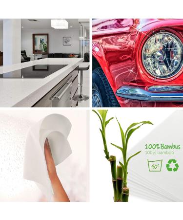 COM-FOUR Bamboo Kitchen Roll - Reusable 24 Sheets Eco-Friendly All-Purpose Towels for Sustainable Cleaning - Buy Online on GoSupps.com