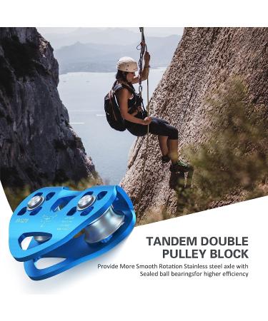Lixada 30KN Zipline Pulley Trolley Rescue for 1/4-1/2 Cable - Holds up to 6700lbs (Dark Blue) - Buy Online on GoSupps.com