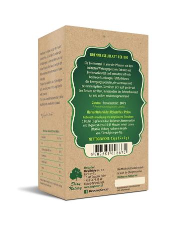 Nettle Tea Pyramid Bio Organic Nettle Leaves Tea Bags | Eco-Friendly & Health Benefits | 15x1g - Buy Online on GoSupps.com