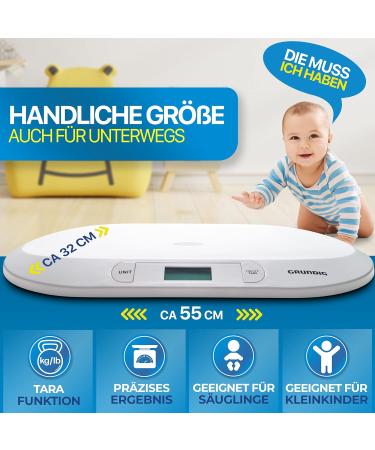 Grundig Babyhage - Digital Children's Scale up to 20kg with LED Display High Accuracy & Tara Function for Weight Control from Birth - Buy Online on GoSupps.com