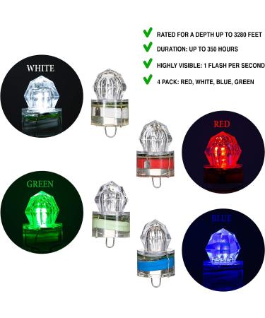 American Fishing Diamond Deep Drop Sea Fishing Light Kit - LED Strobe Fish Lures for Saltwater & Freshwater - 5 Pack Multi-Color (Disco) - Ideal for Swordfish & More - Rated Depth 3-280ft - Buy Online on GoSupps.com