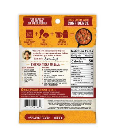 Sukhi's Gluten-Free Tikka Masala Sauce 3oz (Pack of 6) - Authentic Indian Flavor (Packaging May Vary) - Buy Online on GoSupps.com