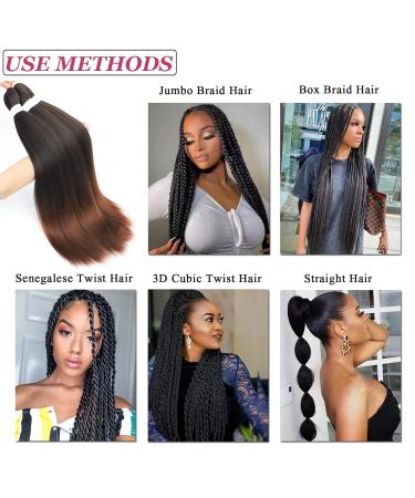 30inch Pre-Stretched Braiding Hair 8 Pack - Yaki Braiding Hair for Professional Braids - Hot Water Setting Synthetic Crochet Extensions - 1B/30 - Buy Online on GoSupps.com