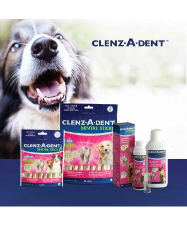 CLENZ-A-DENT Large Dog Dental Chews - 100% Vegetarian Dog Dental Sticks - Natural Dog Toothbrush and Dog Breath Freshener That Fights Plaque Removes Tartar & Simplifies Dog Teeth Cleaning (12 Pack) 34 g (Pack of 12) - Buy Online on GoSupps.com