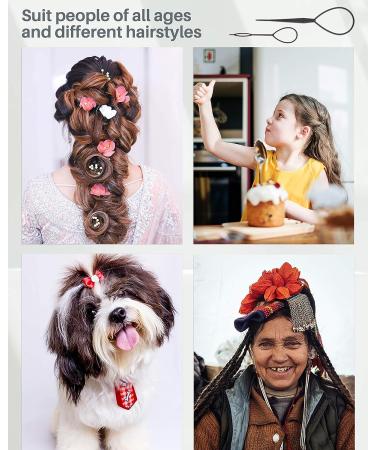 Topsy Tail Hair Tool Set with 12 Pcs Hair Accessories & 100 Pcs Elastics | Colorful Hair Accessories for Women & Girls by MoHern - Buy Online on GoSupps.com