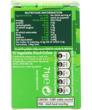 Oxo 12 Vegetable Stock Cubes 71g - Buy Online on GoSupps.com