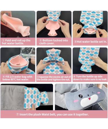 Hot Water Bottle with Belt Hot Water Bottle with Wailt Cover Rubber Hot Water Bottle with Cover for Neck and Shoulder Back Legs Waist Warm (B) - Buy Online on GoSupps.com