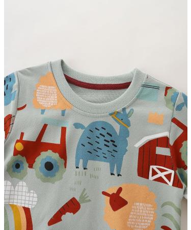 Girls Cotton Sweatshirt for Kids - Long Sleeve Pullover Toddler Jumper, 2-3 Years, Green - Buy Online on GoSupps.com