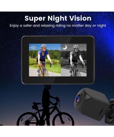 Blueear Bike Mirror Camera 1080P with 4.3 Screen, 130 Wide Angle Night Vision - 360 Adjustable Mount for Mountain & Road Bikes - Buy Online on GoSupps.com