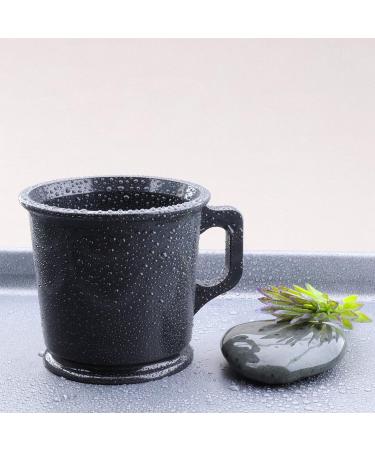 Haryali London Black Shaving Mug - Vintage Style with Knob Handle Design - Heavy Bottom, Impact-Resistant Plastic - For All Genders - Shaving Soap Accessory - Buy Online on GoSupps.com