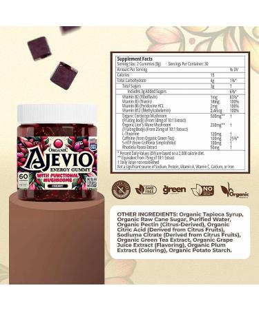 Energy & Focus Gummies Organic Lion s Mane and Cordyceps Mushrooms Plant-Based Caffeine L-Theanine & B Vitamins Nootropic for Stamina Attention & Cognitive Support Cherry 60 Ct (30 Day Supply) - Buy Online on GoSupps.com
