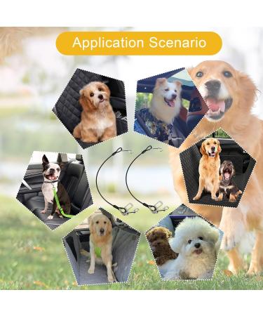 Bezavea 2 Pack Dog Chain Lead Cable Leash Chew Proof Steel Rope Cable Dog Car Harness Dog Car Seatbelt Pet Vehicle Harnesses with Double Clips and Latch Attachment (60cm) - Buy Online on GoSupps.com