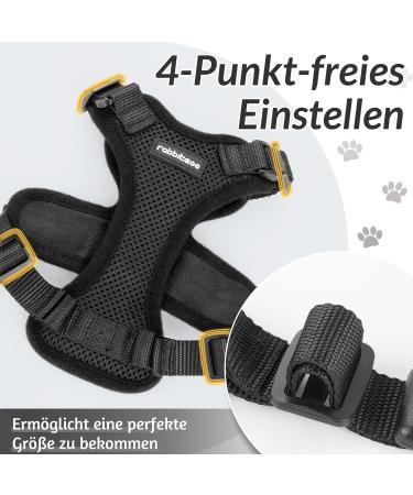 Rabbitgoo Cat Dishes & Black Soft Harness Set - Breakout-Proof Cat Breastplate for Safe Adventures - Buy Online on GoSupps.com