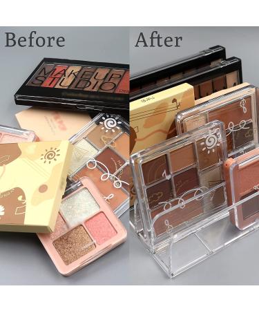 Compact Makeup Palette Organizer for Bathroom Countertops & Vanities - Sleek Modern Cosmetic Storage Solution for Eyeshadow Palettes, Contour Kits, Blush - 7 Sections - Buy Online on GoSupps.com