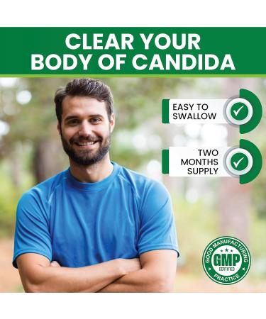 Candida Support Capsules - Men and Women Thrush Treatment - Yeast Infection Relief - Candida Complex Cleanse with Probiotics - Garlic Caprylic Acid Formula - Buy Online on GoSupps.com