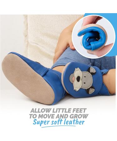 Blue Duky Dog Leather Baby Walking Shoes for Toddler 2-3 Years | Soft Sole Baby Girl Boy Shoes - Buy Online on GoSupps.com