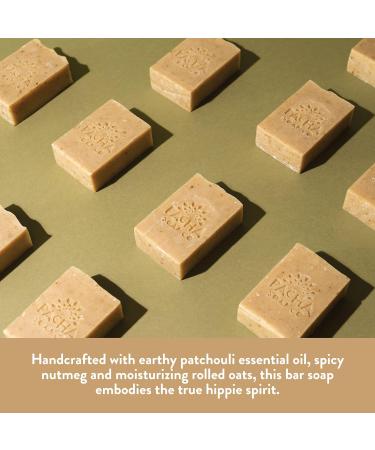 Pacha Dirty Hippie Bar Soap 5 Pack - Handcrafted Soap with Oats, Nutmeg, and Patchouli Oils - Natural Face, Hand, and Body Wash - Buy Online on GoSupps.com