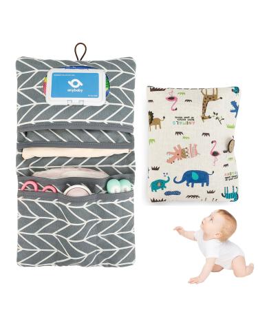 Bibykivn Premium diaper pocket diaper bag with diaper pad for on the go diaperedui with extra space compact diaper bag for on the way mamas diapers cream cloth baby organize (animal)