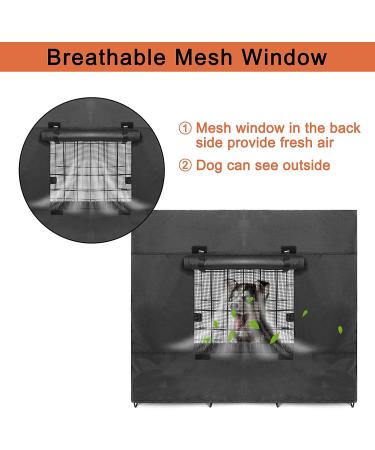 Waterproof Double Door Dog Crate Cover - Universal Fit for 48 Wire Crate - Black, 48L x 30W x 33H - Buy Online on GoSupps.com