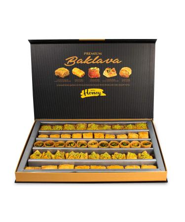 Premium Baklava Assortment with Honey 44 pcs | 820 Grams (1.8 lbs)